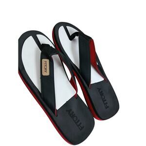 NWT FITORY Men’s Flip-Flops Thong Sandals – Black/Red, Size 13